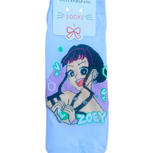 Colorful K- POP Demon Hunters Character ankle Socks Set of 5 gift - Picture 4 of 10